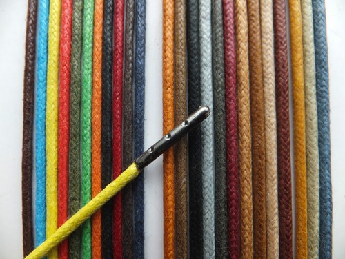 Round shoelaces waxed cotton - waxed,