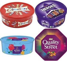 Chocolate Tubs Celebrations, Heroes, Roses & Quality Street for Christmas Party