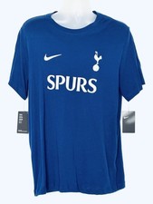 Official NIKE SPURS TOTTENHAM HOTSPUR Mens T Shirt Blue LARGE L,cup winners kit