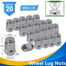 20 Alloy Wheel Nuts M12x1.25 19mm Hex Bolt Lug Fits Subaru Impreza Hatch Sti WRX