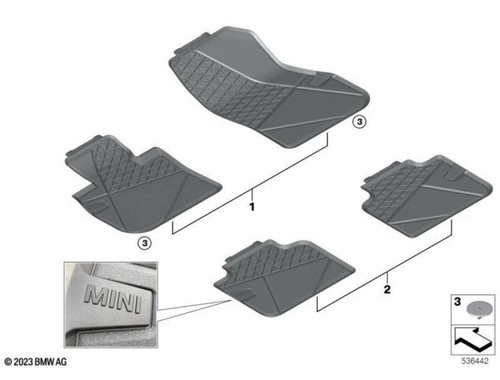 Mini genuine front - floor, mats