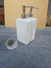 Karisky Ceramic Soap Dispenser Set with Stainless Steel Pump for Kitchen Sink
