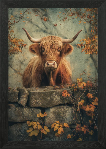 Highland cow scotland framed - highland,