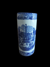 Castle Design Umbrella Stand / Walking Stick Holder Ceramic 18" Round