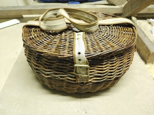 Vintage wicker fishing creel - vintage,