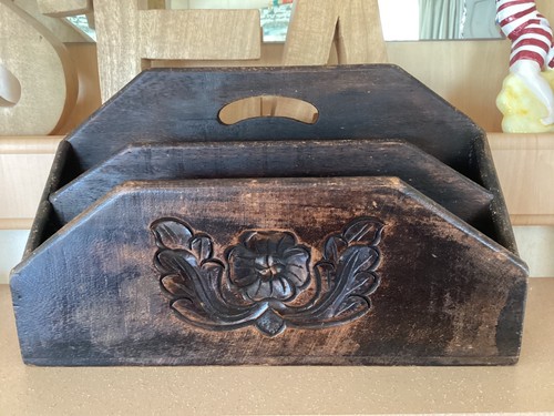 Vintage wooden letter - wooden, rack