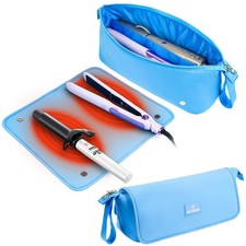 Hair Tools Travel Bag with Heat Resistant Mat Portable 2 in 1 Hair Storage Ba...