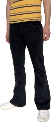 Mens retro black denim - black, bootcut