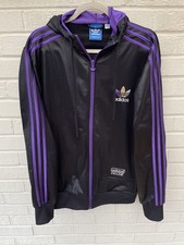 ADIDAS Jacket Mens Black Large Track Originals Firebird Chile 62 Hoodie Wet SST