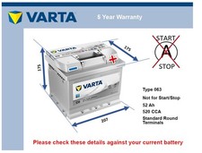 Car Battery C6 Varta 063 520A