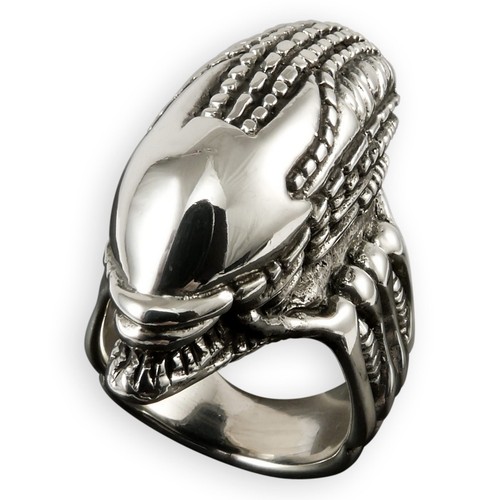 925 silver ring - alien, skull