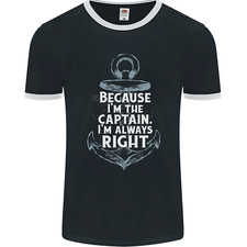 Sailing Captain Narrow Boat Barge Sailor Mens Ringer T-Shirt FotL
