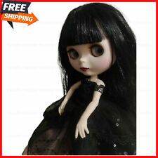 Nude Blythe Doll from Factory 12" Jointed Body Matte Face White Skin Black Hair