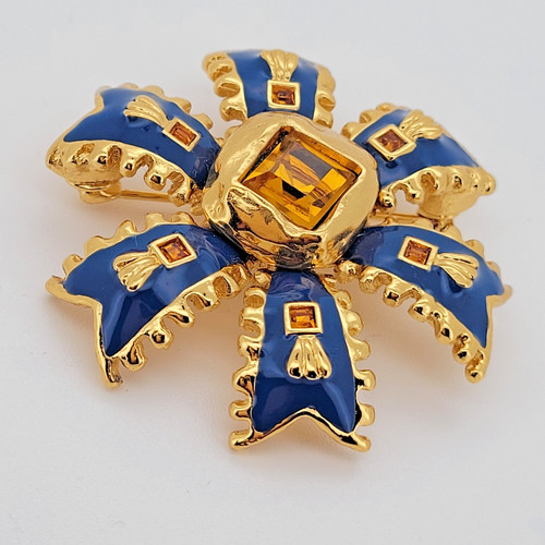 Vintage ysl 1980s gold - ysl, blue