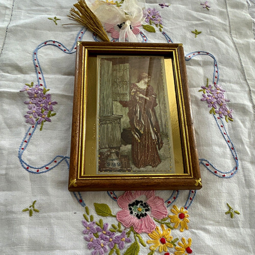 Vintage gold wood frame - vintage, 8x13cm