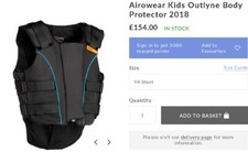 2018.New reg Y4 .LARGE CHILD Body Protector.Airowear. Pony Club- XC - Ride -jump