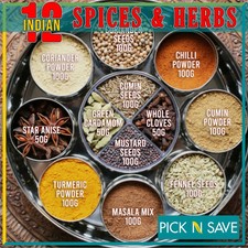 12 Indian Spices Herbs