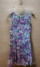 Emily & Fin Ladies Purple Floral Knee Length Dress Size L,UK 10,36" Chest Cotton