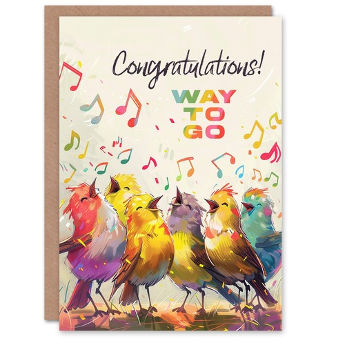 Congratulations card cheerful - congratulations,