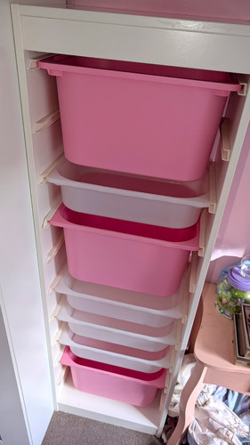 Ikea unit with - ikea, boxes
