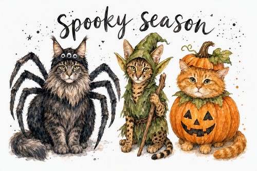 Maine coon savannah ginger cat - maine,