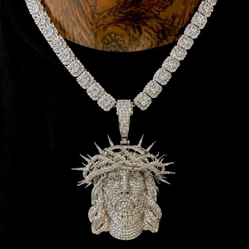 Iced out jesus piece with - iced,