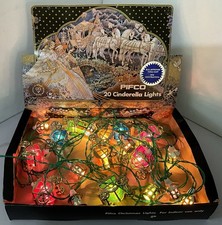 VINTAGE PIFCO CINDERELLA CHRISTMAS STRING LIGHTS, ORIGINAL BOX, WORKING
