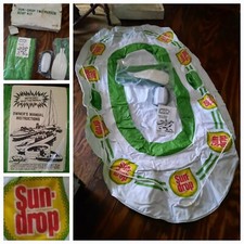 New Nos Rare vintage Sun Drop Inflatable boat raft kit Pump & Oars Sevylor promo