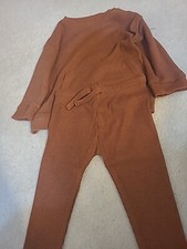 Fred And Flo Baby Boy Outfit 6-9 Months Brown Ribbed