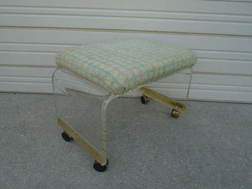 Lucite vanity stool desk - lucite,