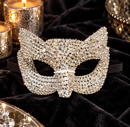 Silver rhinestone masquerade - rhinestone,