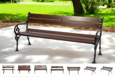 Park Bench Garden Frame Cast Iron Solid Wood Spruce Weatherproof Furniture