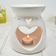 Large Oil Burner Ceramic Heart Wax Melt Burner Aromatherapy Fragrance Diffuser