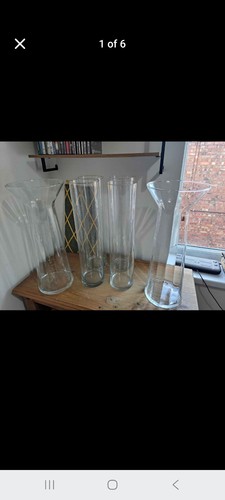 Tall glass vases - 6,