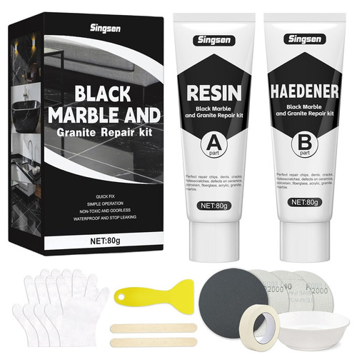 Black marble repair - marble, tile
