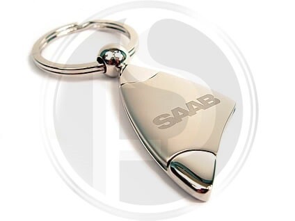 Saab metal chrome key ring - saab,