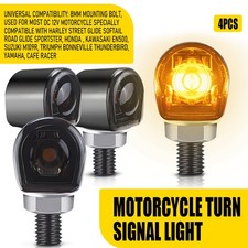 Motorcycle Turn Signals Blinker Light Black Amber For Yamaha Kawasaki Honda 4X