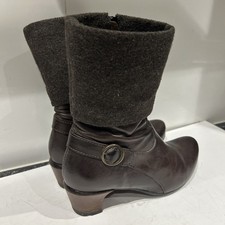 Wolky Brown Leather/ felt mid