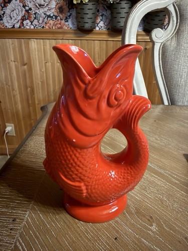 Red gluggle jug - gluggle, wade