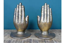 Set Hands Gold Novelty Book Ends Bookends Gift Library