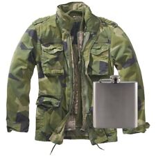 M65 Giant Army Winter Jacket UNPRINTED Swedish Camo with Hip Flask Size S - 7XL