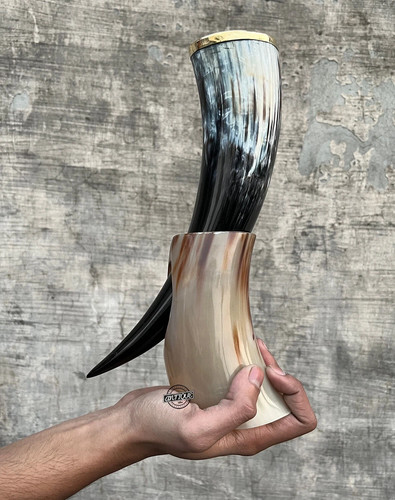 Horn mug drinking - mug, medieval