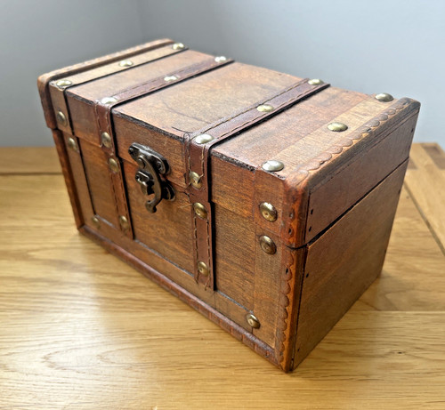 Small wooden chest box - wooden, with