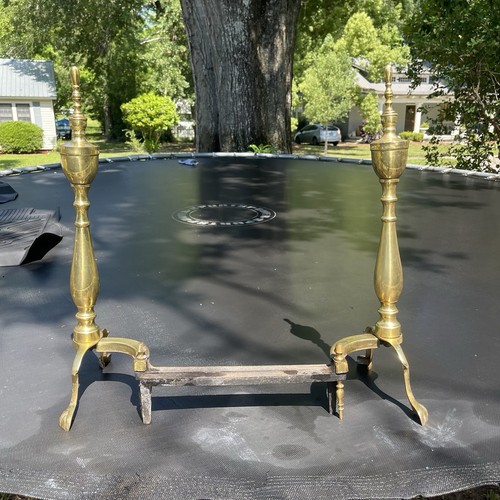 Vintage brass fireplace - vintage,