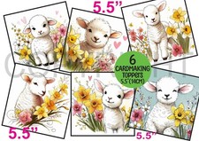6 XL Card Toppers 5.5" Cute