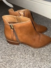 Aldo Tan Leather Ankle Boots UK Size 4.5 EU Size 37.5 Worn Once No Box. VGC