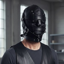 Genuine Leather Bondage Hood