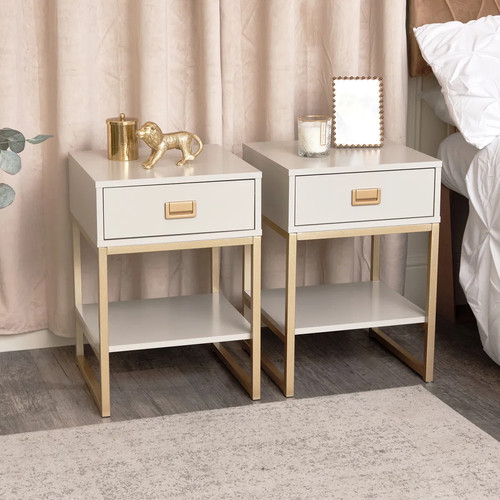 Pair one drawer bedside - one,
