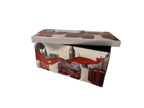Faux leather foldable - leather, ottoman