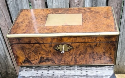 Antique burr walnut writing - antique,